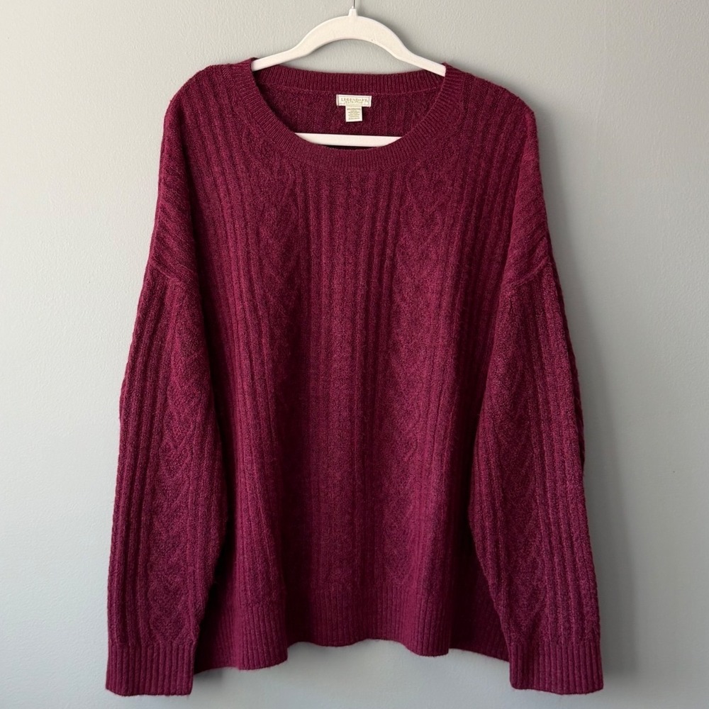Legendary Outfitters Cable Knit Sweater Burgundy Women's 2XL